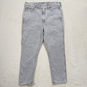 GAP Jeans Women 16R Grey Vintage Slim High Rise‎ Acid Wash Stretch Denim 33